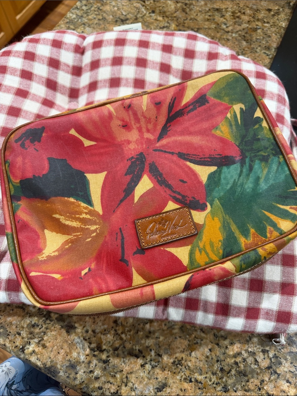 Patricia Nash Floral Makeup Pouch in Red, Green, Yellow